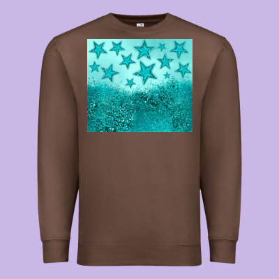 Turquoise Glitter Star Premium Sweatshirt Designed By Jahusdesignshop