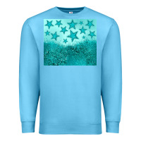 Ocean Blue turquoise glitter star Premium Sweatshirt - JahusDesignShop
