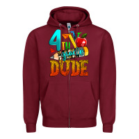 Burgundy 4th grade dude Zipper Hoodie - texasbilliewilder