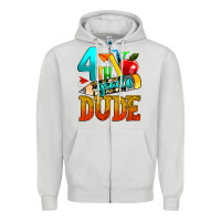 Dove Grey 4th grade dude Zipper Hoodie - texasbilliewilder