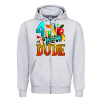 Heather Grey 4th grade dude Zipper Hoodie - texasbilliewilder