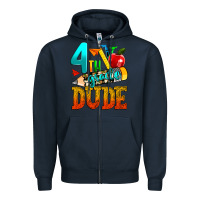 Navy 4th grade dude Zipper Hoodie - texasbilliewilder