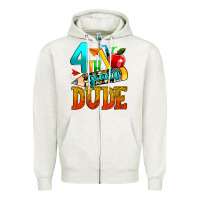 Oatmeal Heather 4th grade dude Zipper Hoodie - texasbilliewilder