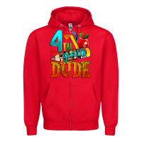 Red 4th grade dude Zipper Hoodie - texasbilliewilder