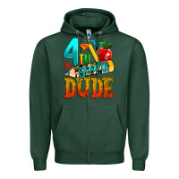 Sports Green 4th grade dude Zipper Hoodie - texasbilliewilder