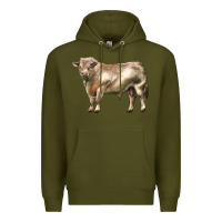 Army Green charolais bull Premium Hoodie - LillyAllenDesigns