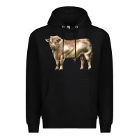 Black charolais bull Premium Hoodie - LillyAllenDesigns