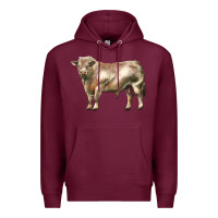Burgundy charolais bull Premium Hoodie - LillyAllenDesigns