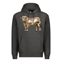 Charcoal Heather charolais bull Premium Hoodie - LillyAllenDesigns