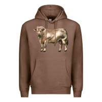 Chestnut charolais bull Premium Hoodie - LillyAllenDesigns