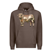Coffee charolais bull Premium Hoodie - LillyAllenDesigns
