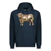 Navy charolais bull Premium Hoodie - LillyAllenDesigns