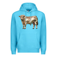 Ocean Blue charolais bull Premium Hoodie - LillyAllenDesigns