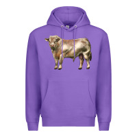 Purple charolais bull Premium Hoodie - LillyAllenDesigns
