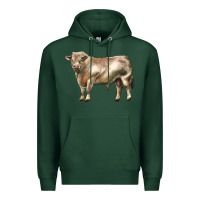 Sports Green charolais bull Premium Hoodie - LillyAllenDesigns