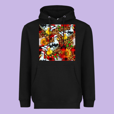 Christmas Leopard Duck Heavyweight Hoodie Designed By Fadigitalartstudio