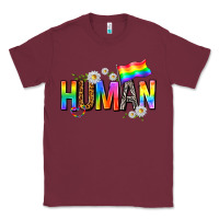 Burgundy human with daisies Classic Tee - texasbilliewilder