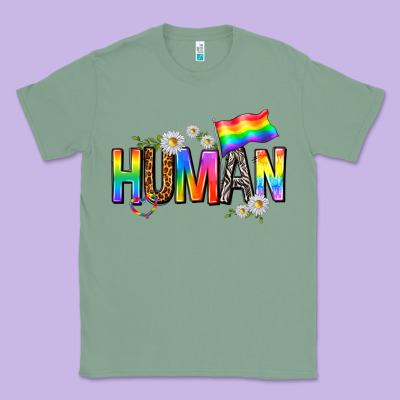 Classic Tee human with daisies