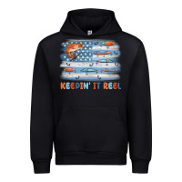 Black fishing lure flag keepin' it reel Urban Hoodie - MaliasSmallBusiness