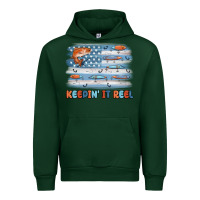 Forest Green fishing lure flag keepin' it reel Urban Hoodie - MaliasSmallBusiness