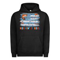 Pigment Black fishing lure flag keepin' it reel Urban Hoodie - MaliasSmallBusiness