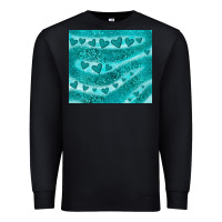 Black turquoise glitter heart Premium Sweatshirt - JahusDesignShop