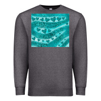 Charcoal Heather turquoise glitter heart Premium Sweatshirt - JahusDesignShop
