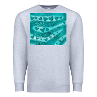 Heather Grey turquoise glitter heart Premium Sweatshirt - JahusDesignShop