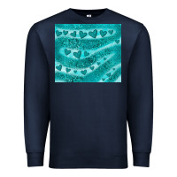 Navy turquoise glitter heart Premium Sweatshirt - JahusDesignShop