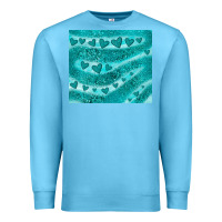 Ocean Blue turquoise glitter heart Premium Sweatshirt - JahusDesignShop
