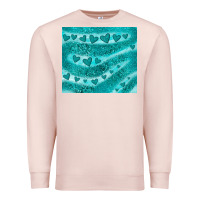 Pale Pink turquoise glitter heart Premium Sweatshirt - JahusDesignShop