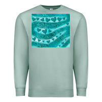 Seafoam turquoise glitter heart Premium Sweatshirt - JahusDesignShop
