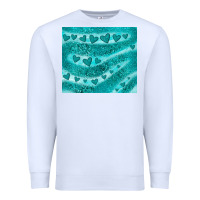 White turquoise glitter heart Premium Sweatshirt - JahusDesignShop