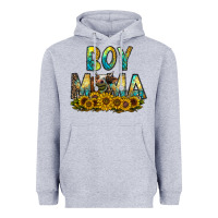 Heather Grey boy mama Heavyweight Hoodie - CowhideDigitalArt