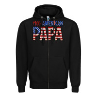 Black all American papa Zipper Hoodie - Zillion Design Studio