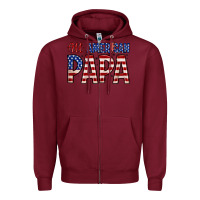 Burgundy all American papa Zipper Hoodie - Zillion Design Studio