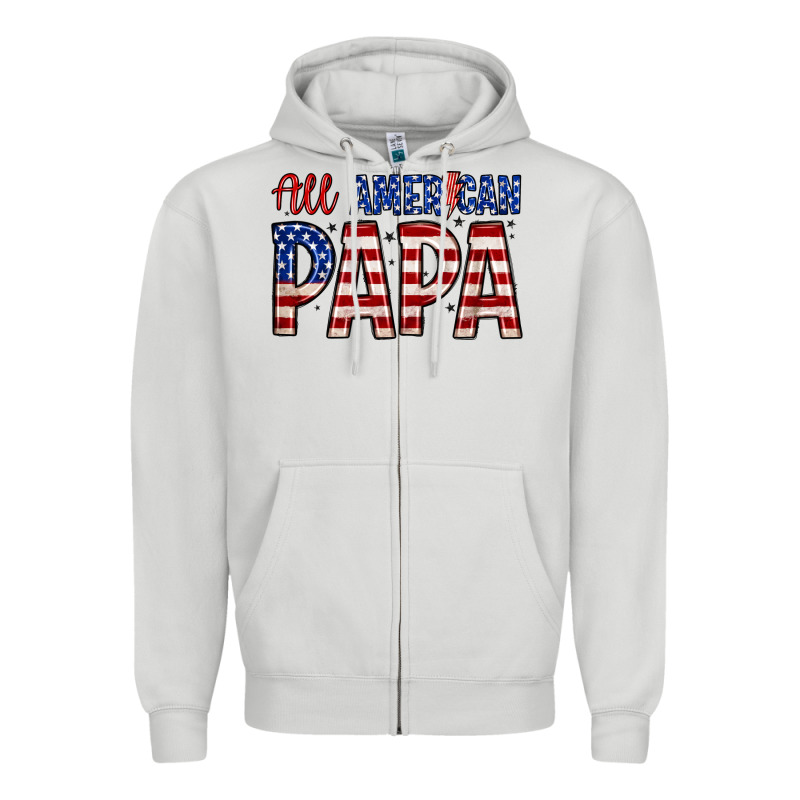 All American Papa Zipper Hoodie by Zillion Design Studio | Teevron