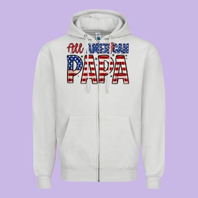 All American Papa Zipper Hoodie Designed By Zillion Design Studio