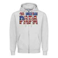 Dove Grey all American papa Zipper Hoodie - Zillion Design Studio