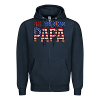 Navy all American papa Zipper Hoodie - Zillion Design Studio