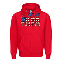 Red all American papa Zipper Hoodie - Zillion Design Studio