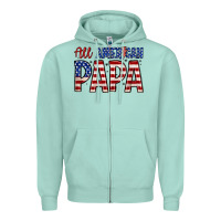 Seafoam all American papa Zipper Hoodie - Zillion Design Studio
