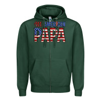 Sports Green all American papa Zipper Hoodie - Zillion Design Studio