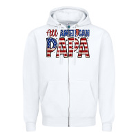 White all American papa Zipper Hoodie - Zillion Design Studio
