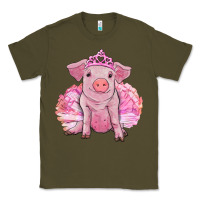 Army Green Balerina pig with tutu Classic Tee - RanaPortraitStore