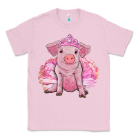Bubblegum Pink Balerina pig with tutu Classic Tee - RanaPortraitStore