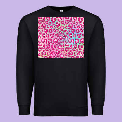 Pink Leopard Glitter Premium Sweatshirt Designed By Jahusdesignshop