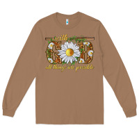 Toasted Coconut With God all things are possible with daisy Long Sleeve Tee - texasbilliewilder