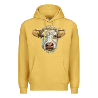 Antique Gold Charolais bull face Premium Hoodie - LillyAllenDesigns