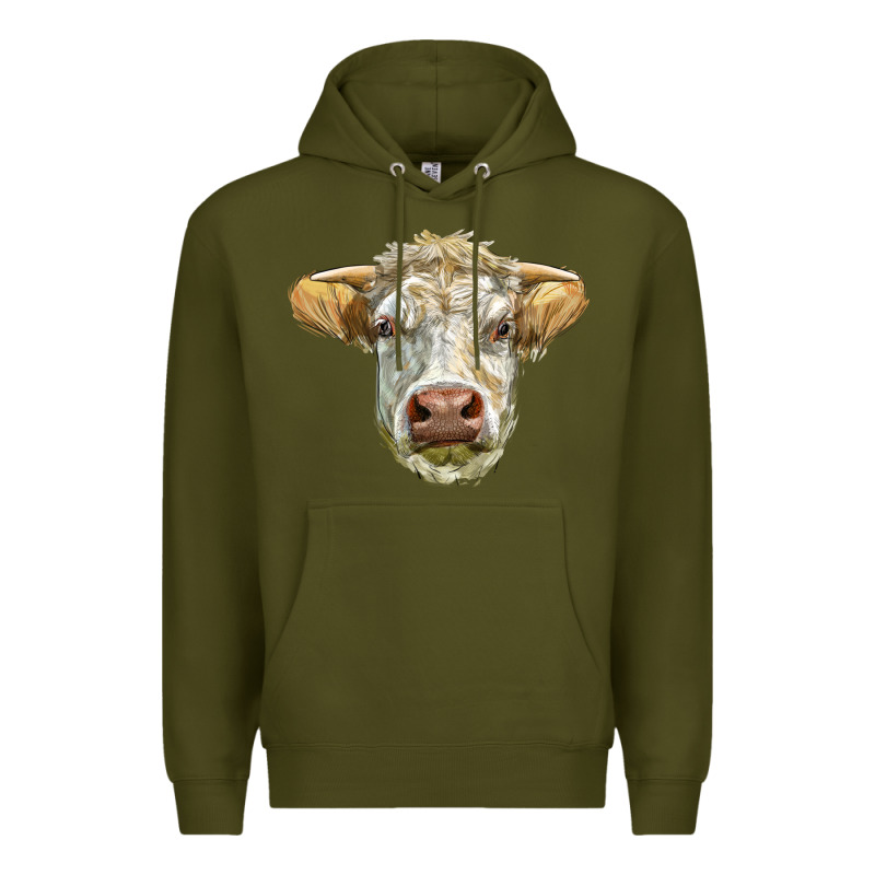 Charolais Bull Face Premium Hoodie by LillyAllenDesigns | Teevron